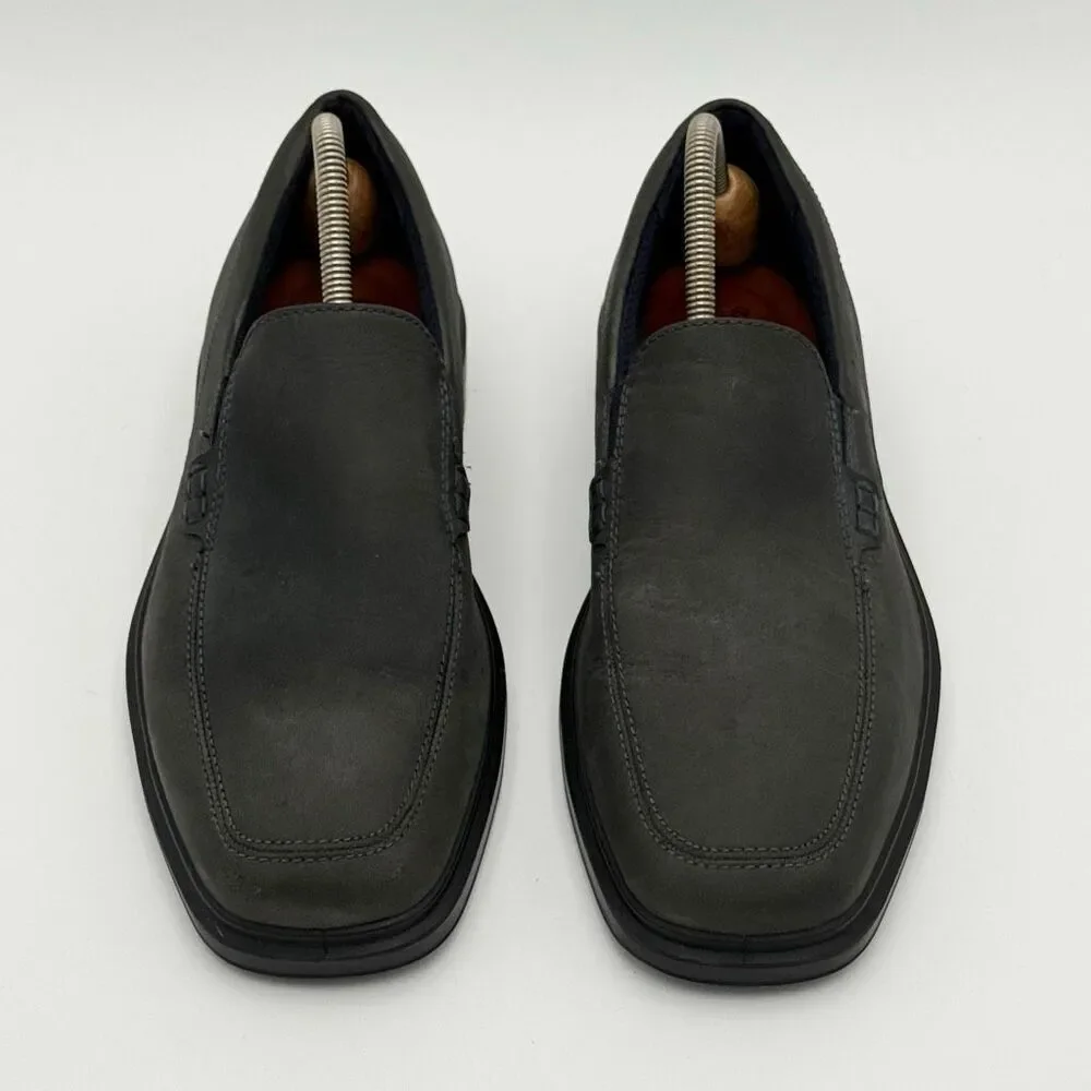 Ecco Helsinki II Matte Gray Leather Slip On Loafers - EU 42 / US Men 8-8.5